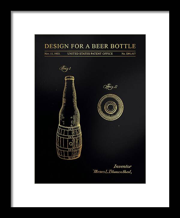 Design For A Beer Bottle Gold Patent Usd91417s