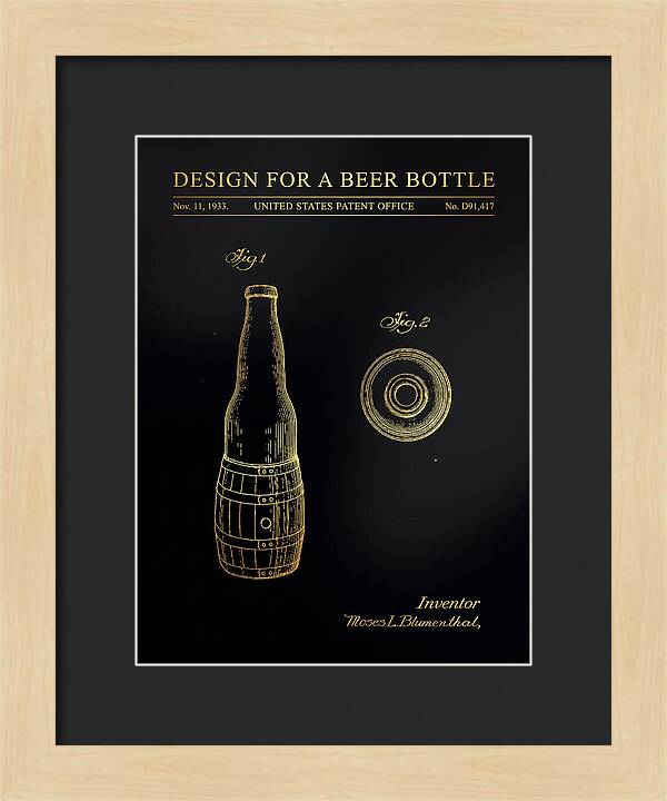 Design For A Beer Bottle Gold Patent Usd91417s