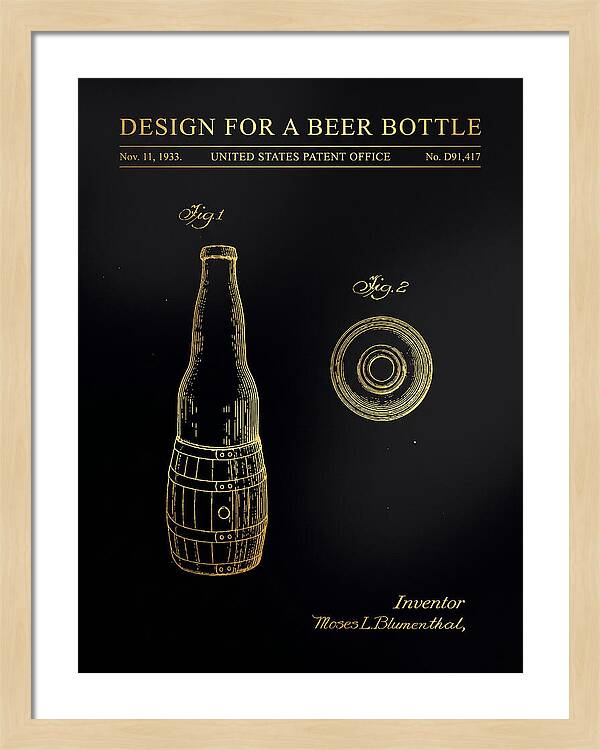 Design For A Beer Bottle Gold Patent Usd91417s