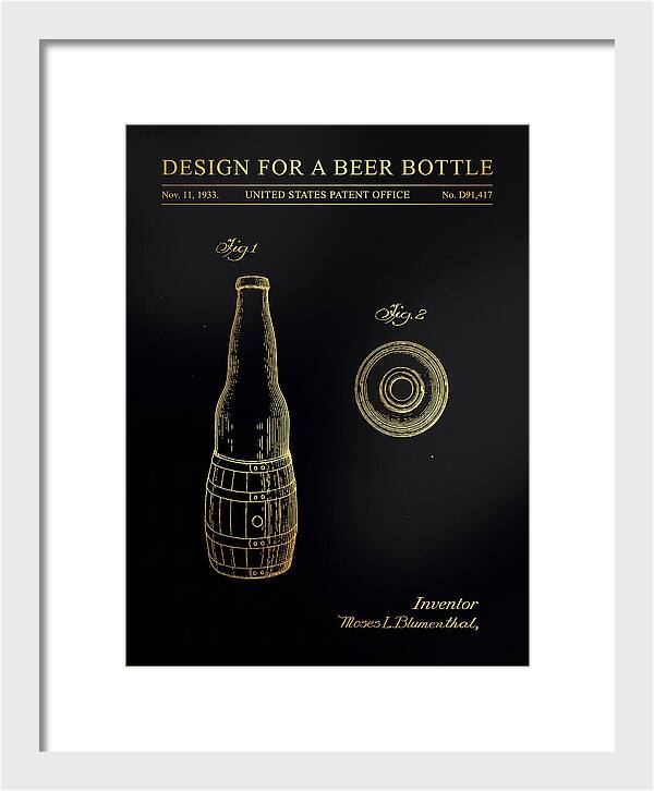 Design For A Beer Bottle Gold Patent Usd91417s