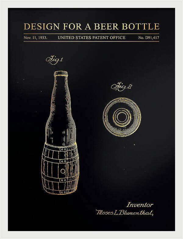 Design For A Beer Bottle Gold Patent Usd91417s