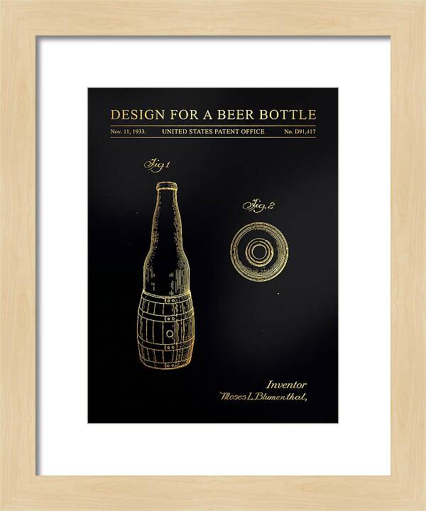 Design For A Beer Bottle Gold Patent Usd91417s