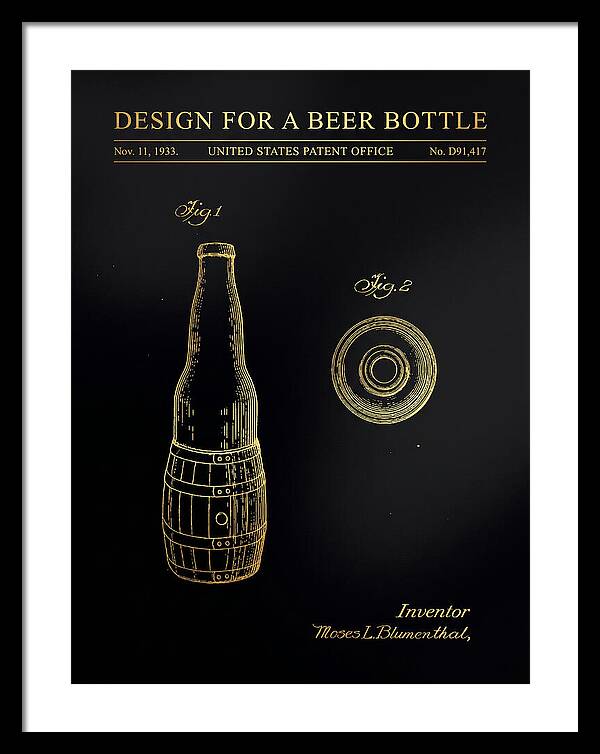 Design For A Beer Bottle Gold Patent Usd91417s