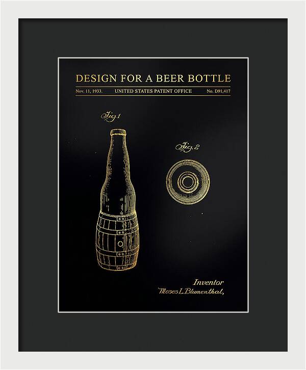Design For A Beer Bottle Gold Patent Usd91417s