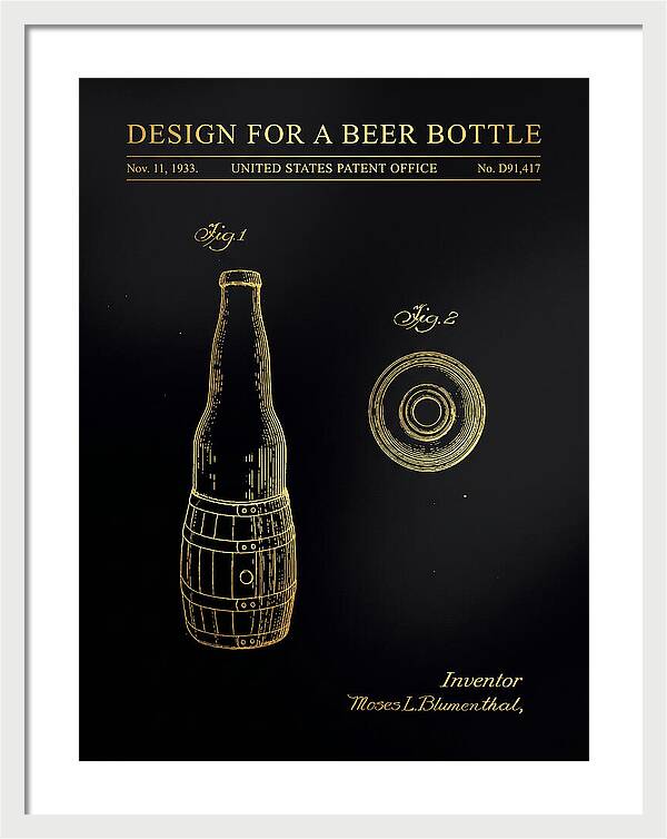 Design For A Beer Bottle Gold Patent Usd91417s