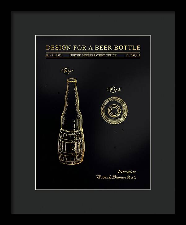 Design For A Beer Bottle Gold Patent Usd91417s