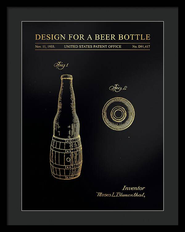 Design For A Beer Bottle Gold Patent Usd91417s