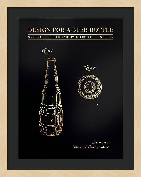 Design For A Beer Bottle Gold Patent Usd91417s