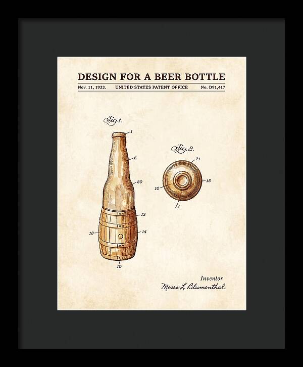 Design For A Beer Bottle Watercolor Patent Usd91417s