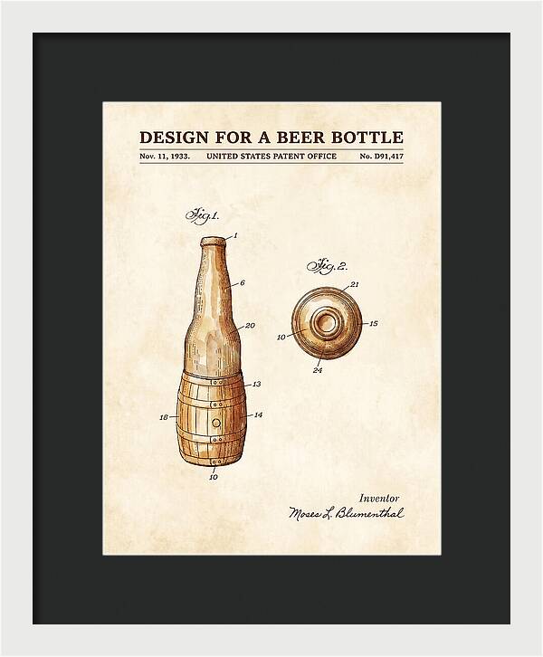 Design For A Beer Bottle Watercolor Patent Usd91417s