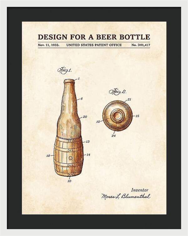 Design For A Beer Bottle Watercolor Patent Usd91417s