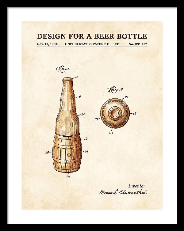 Design For A Beer Bottle Watercolor Patent Usd91417s