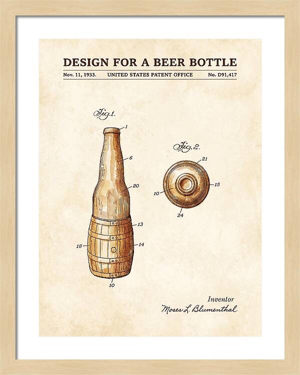 Design For A Beer Bottle Watercolor Patent Usd91417s