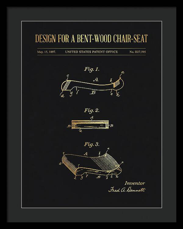 Design For A Bent Wood Chair Seat Gold Patent Usd27595s