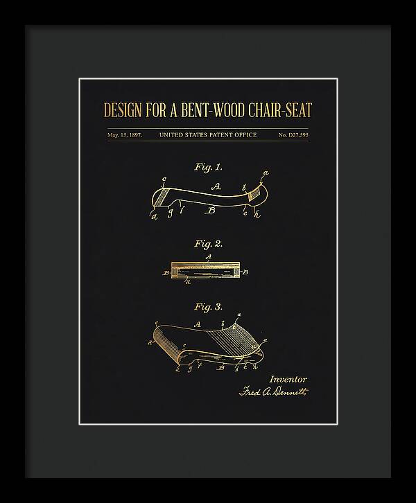 Design For A Bent Wood Chair Seat Gold Patent Usd27595s
