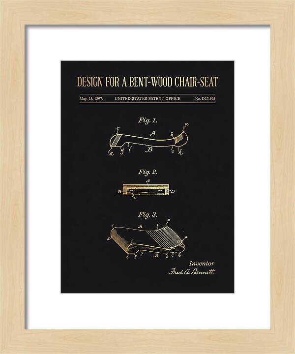 Design For A Bent Wood Chair Seat Gold Patent Usd27595s