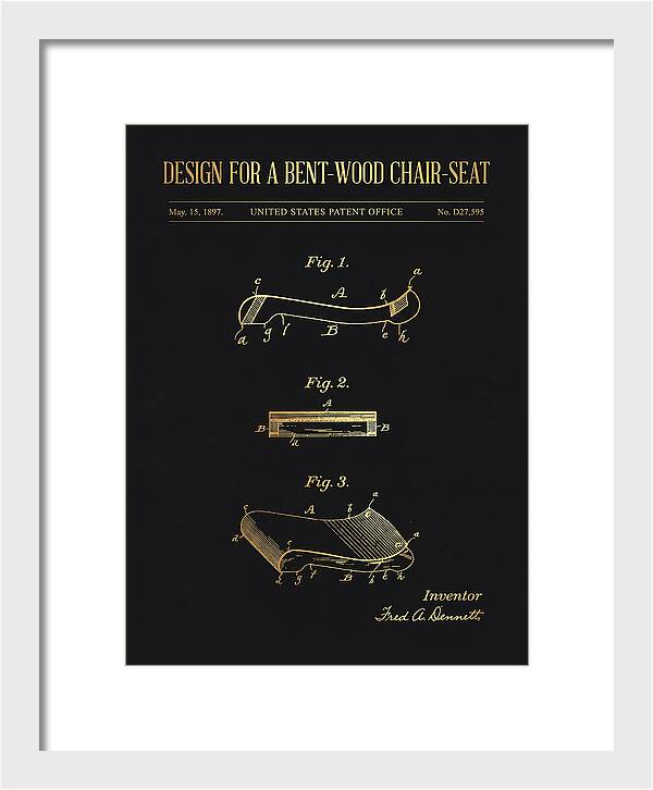 Design For A Bent Wood Chair Seat Gold Patent Usd27595s
