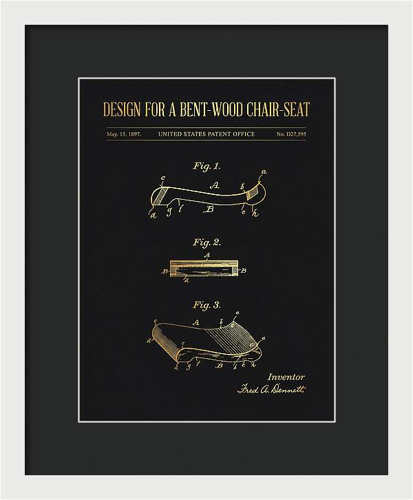 Design For A Bent Wood Chair Seat Gold Patent Usd27595s