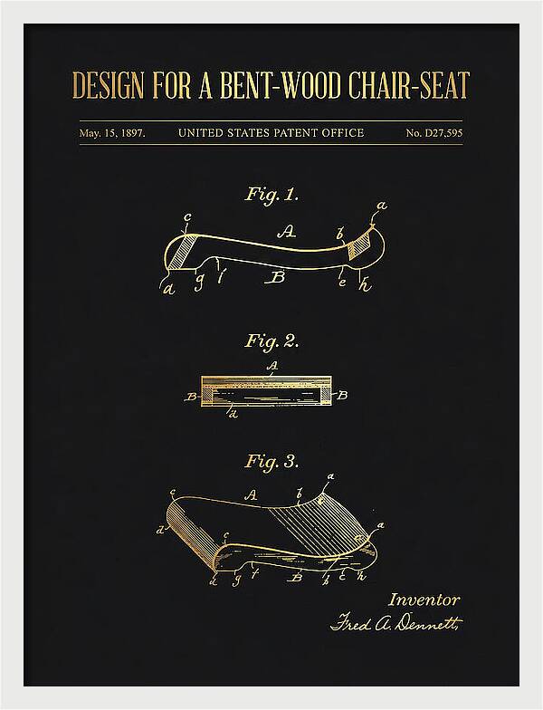 Design For A Bent Wood Chair Seat Gold Patent Usd27595s