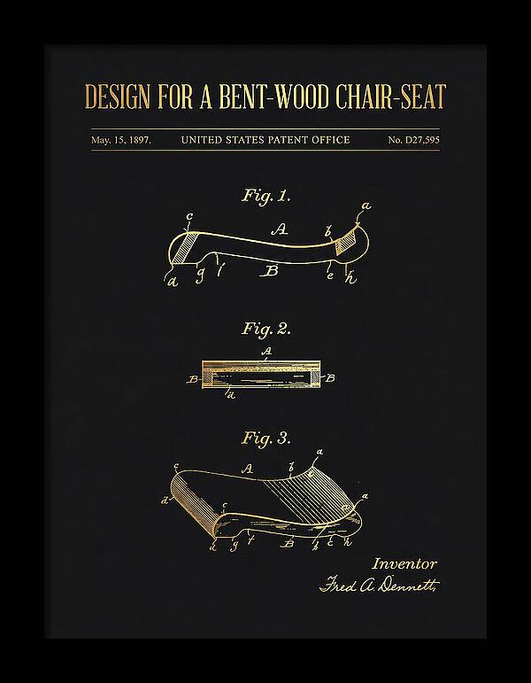 Design For A Bent Wood Chair Seat Gold Patent Usd27595s