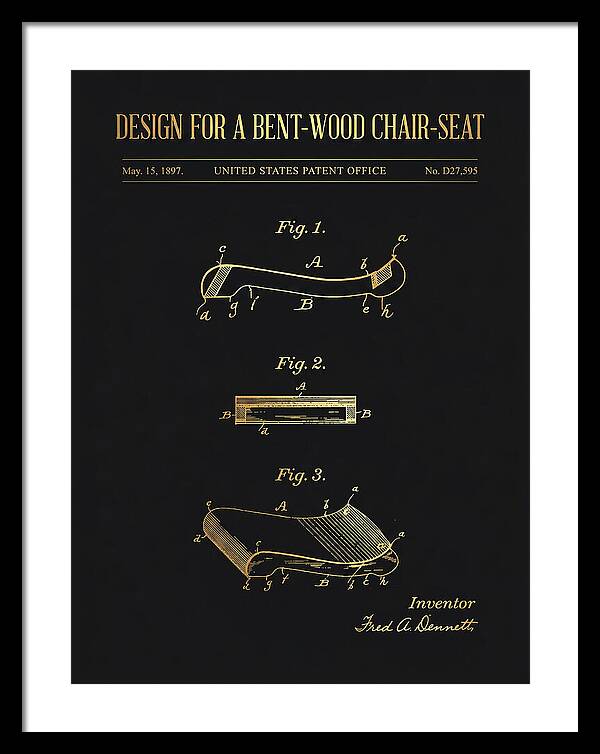 Design For A Bent Wood Chair Seat Gold Patent Usd27595s