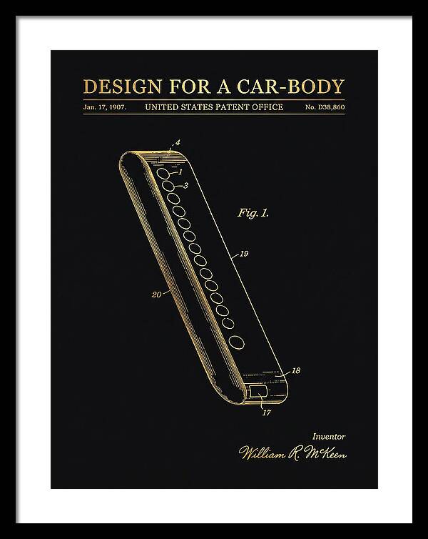 Design For A Car Body Mckeen Gold Patent Usd38860s