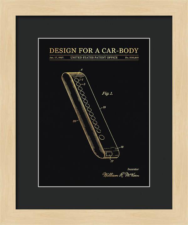 Design For A Car Body Mckeen Gold Patent Usd38860s