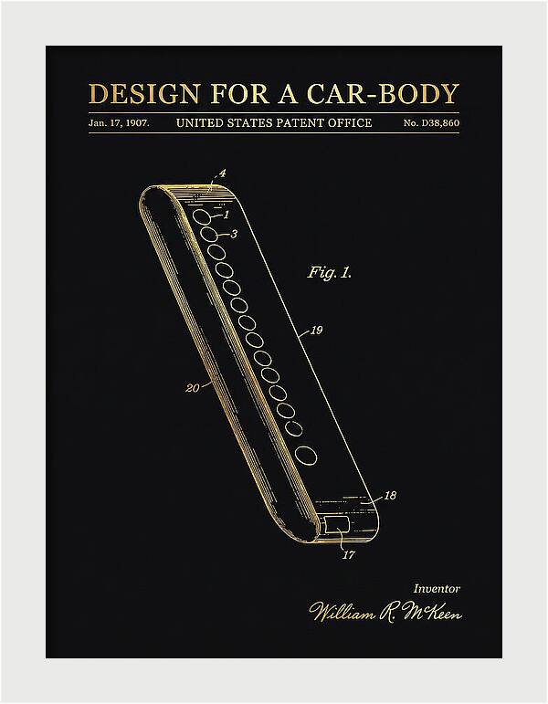 Design For A Car Body Mckeen Gold Patent Usd38860s