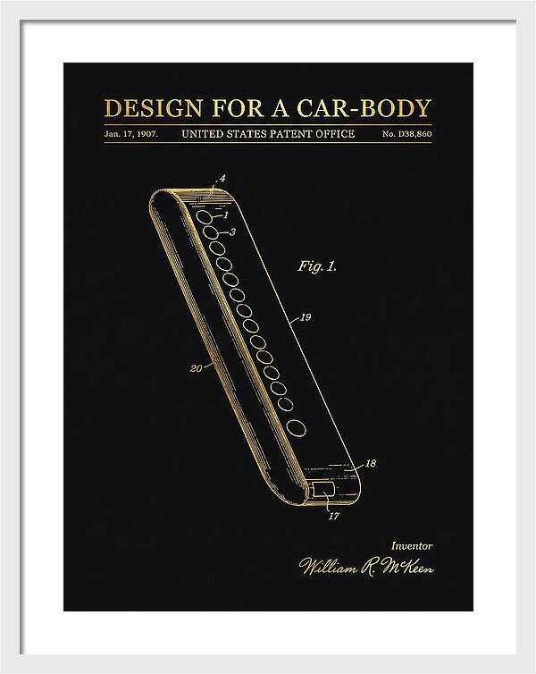 Design For A Car Body Mckeen Gold Patent Usd38860s