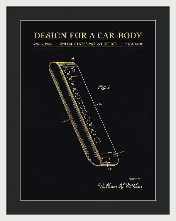 Design For A Car Body Mckeen Gold Patent Usd38860s