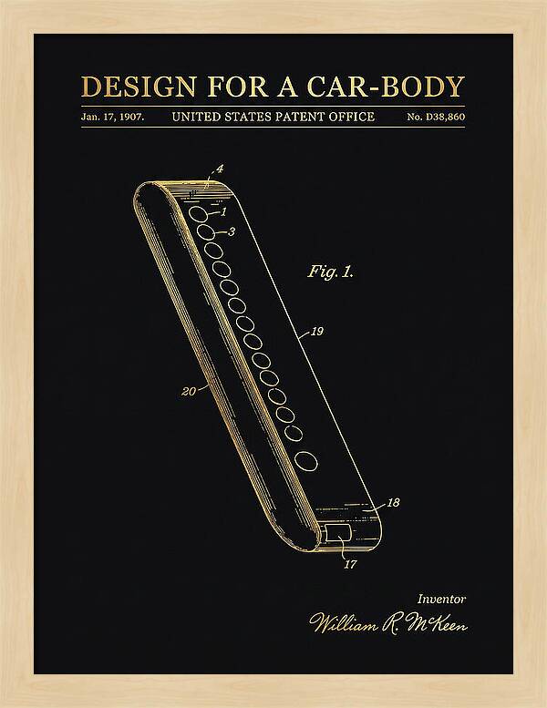 Design For A Car Body Mckeen Gold Patent Usd38860s