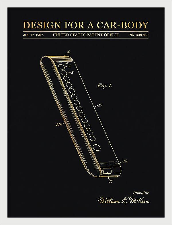 Design For A Car Body Mckeen Gold Patent Usd38860s