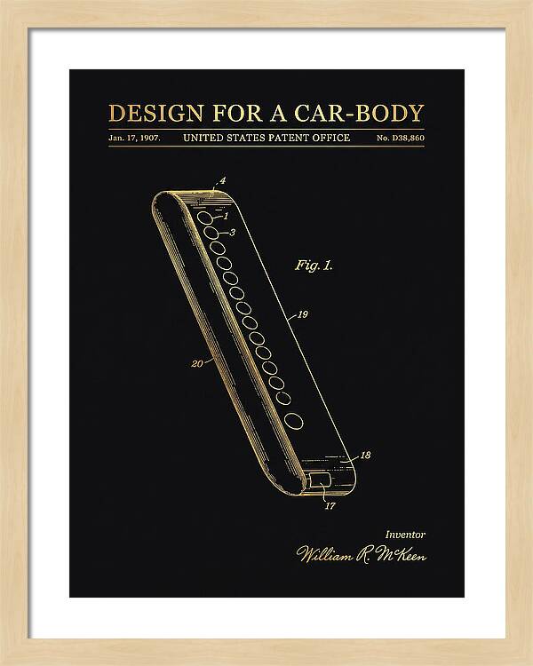 Design For A Car Body Mckeen Gold Patent Usd38860s