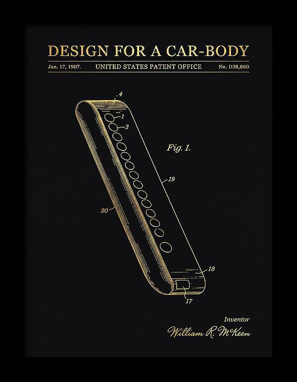Design For A Car Body Mckeen Gold Patent Usd38860s