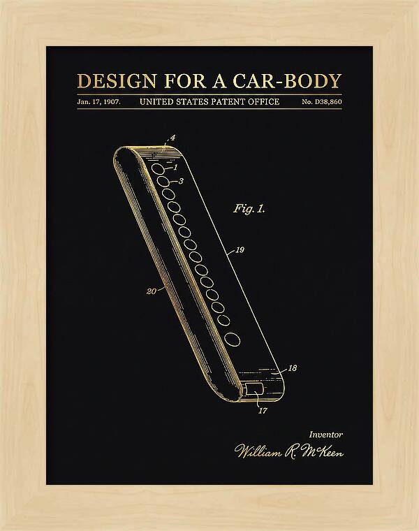 Design For A Car Body Mckeen Gold Patent Usd38860s