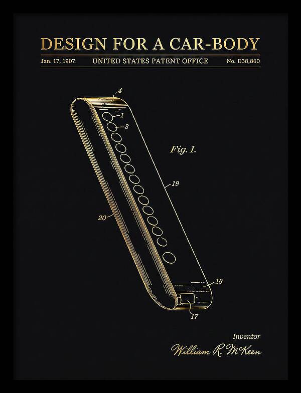 Design For A Car Body Mckeen Gold Patent Usd38860s