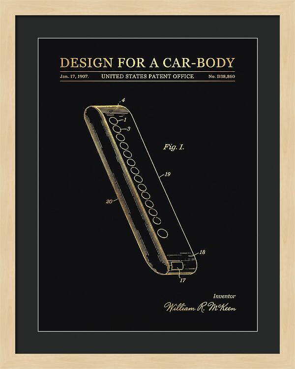 Design For A Car Body Mckeen Gold Patent Usd38860s
