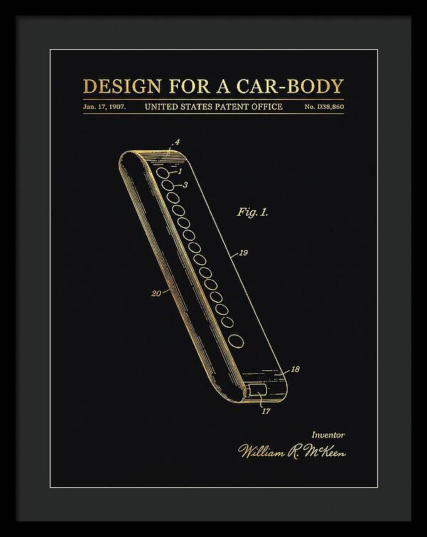 Design For A Car Body Mckeen Gold Patent Usd38860s