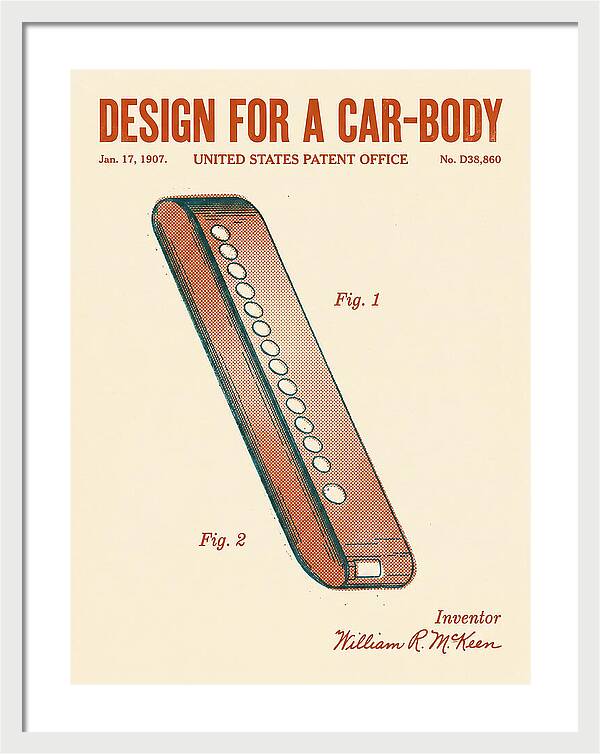 Design For A Car Body Mckeen Retro Patent Usd38860s