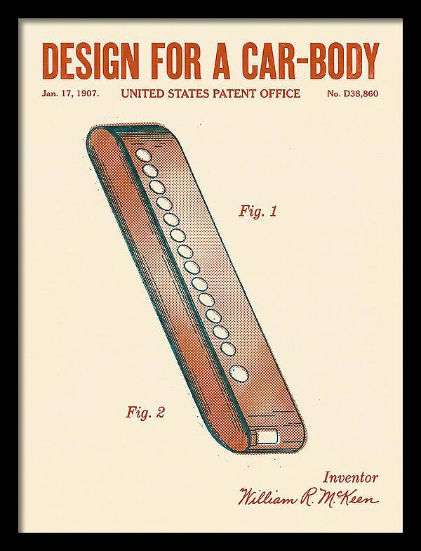 Design For A Car Body Mckeen Retro Patent Usd38860s