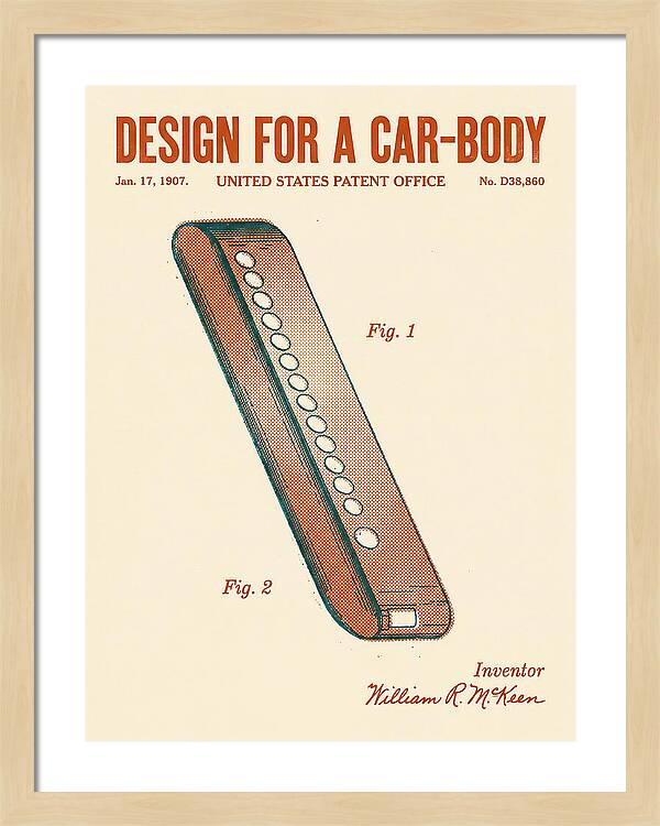 Design For A Car Body Mckeen Retro Patent Usd38860s