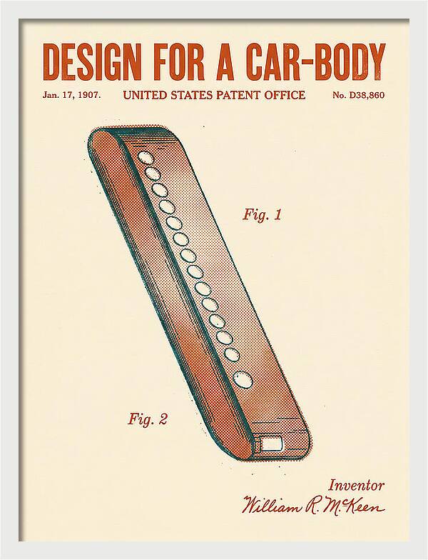 Design For A Car Body Mckeen Retro Patent Usd38860s