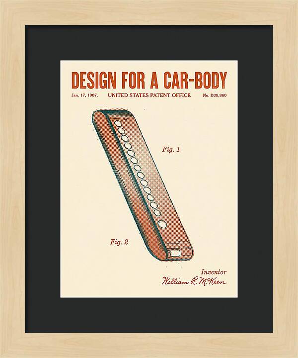 Design For A Car Body Mckeen Retro Patent Usd38860s