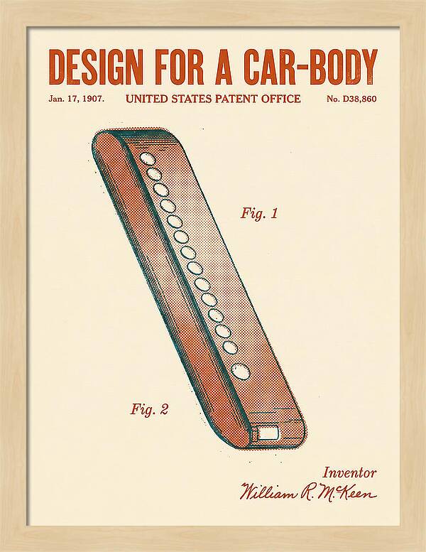 Design For A Car Body Mckeen Retro Patent Usd38860s
