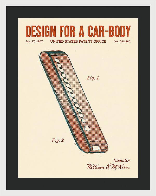 Design For A Car Body Mckeen Retro Patent Usd38860s