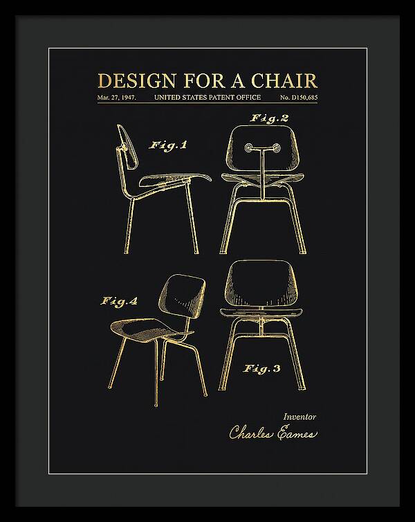 Design For A Chair Eames Molded Plywood Gold Patent Usd150685s
