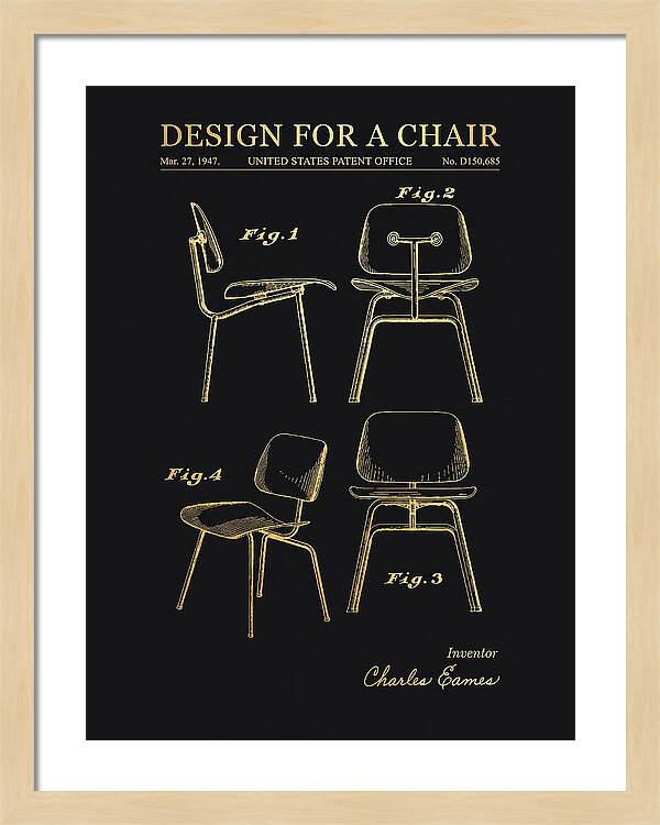 Design For A Chair Eames Molded Plywood Gold Patent Usd150685s