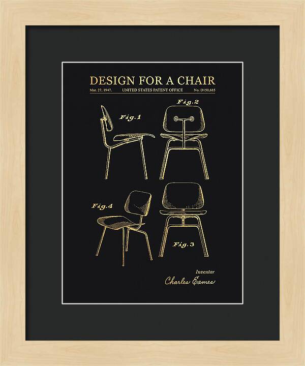 Design For A Chair Eames Molded Plywood Gold Patent Usd150685s