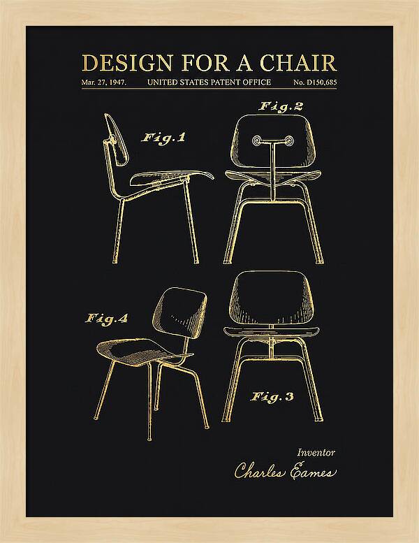 Design For A Chair Eames Molded Plywood Gold Patent Usd150685s