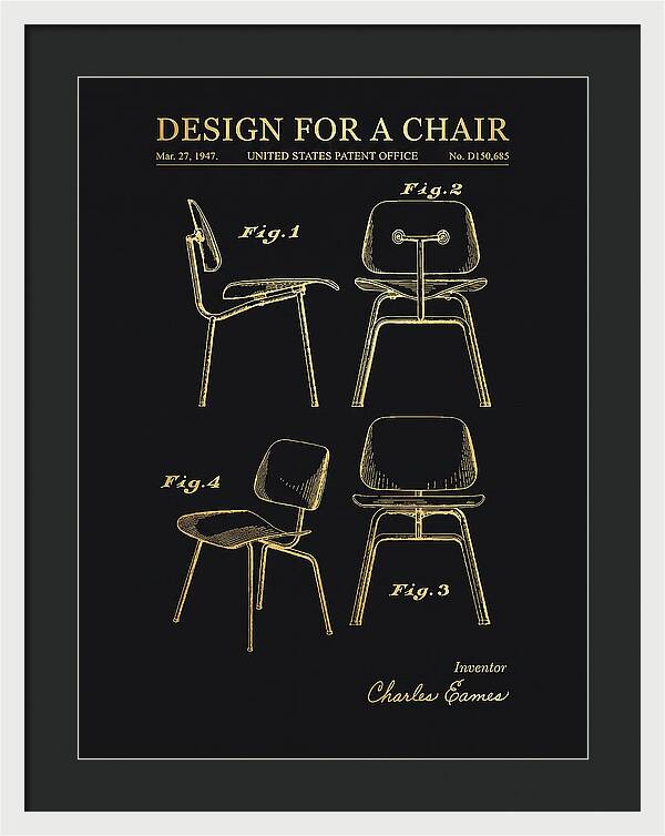 Design For A Chair Eames Molded Plywood Gold Patent Usd150685s